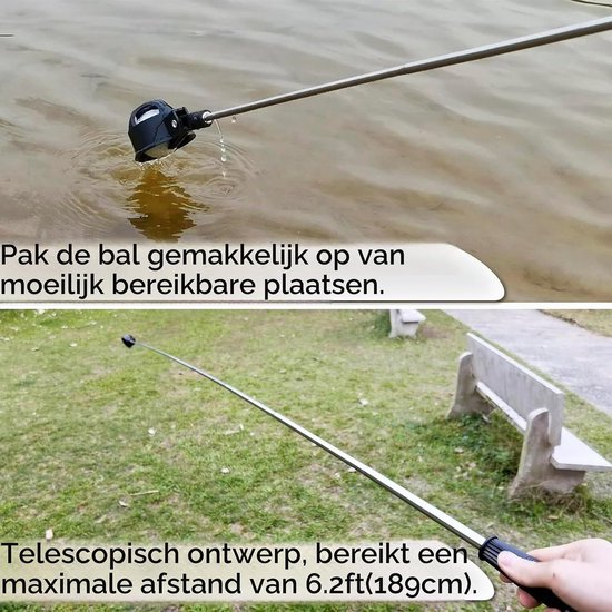 Verlengbare Golfbal Retriever met Automatische Vergrendeling en Robuuste Handgreep van RVS - 1,89 Meter Lang voor Gemakkelijk Herstellen van Verloren Golfballen — afbeelding 3