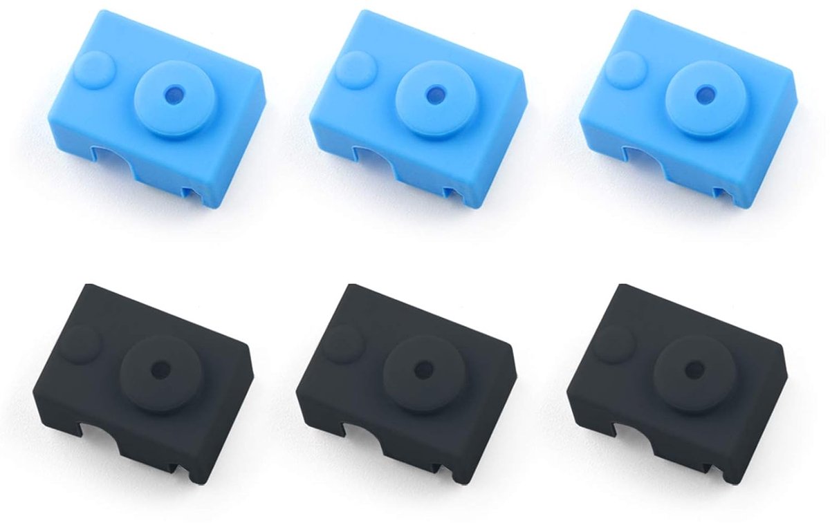 6PCS Silicone Socks 3D Printer Heater Block Silicone Cover for E3D V6 PT100 Heater Block(Blue and Black) - ShopVlot