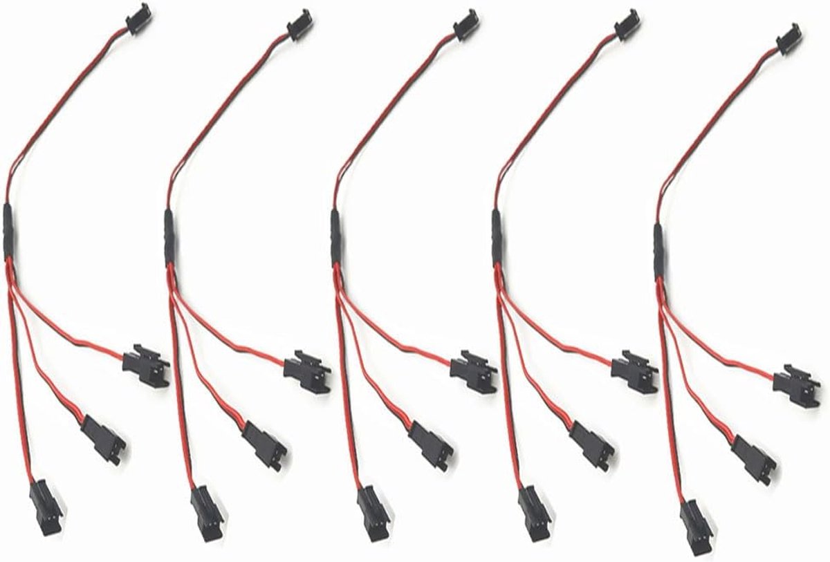 5pcs 2 Pin SM Splitter Plug 1 to 3 LED Plug JST Male Female Connector Wire Cable for WS2812 LED Strip Light - ShopVlot