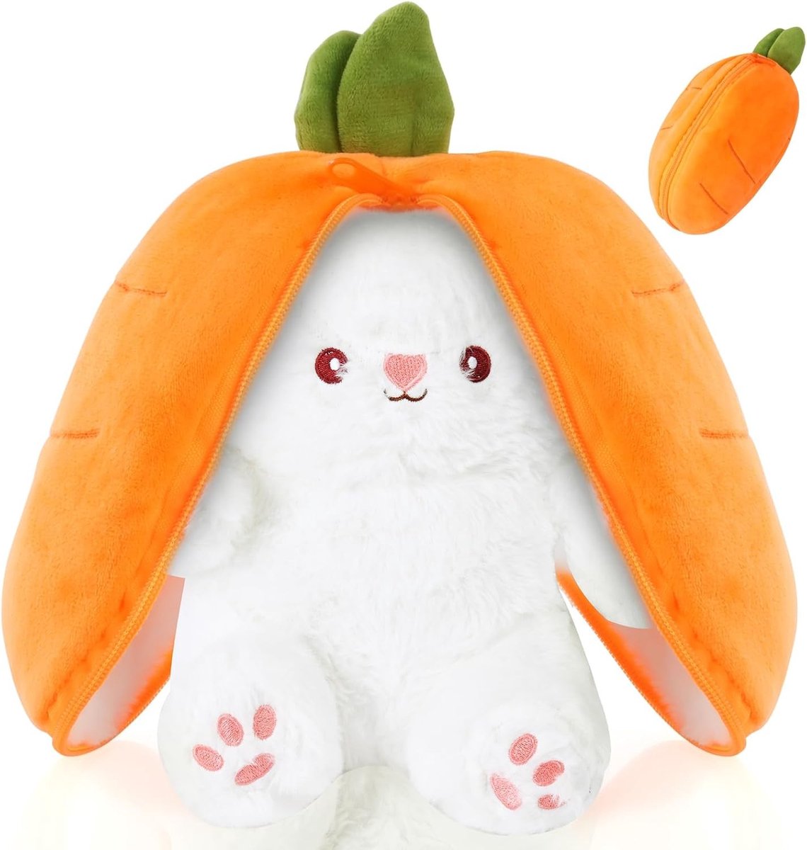 Pluche Konijn Kussen met Omkeerbare Functie en Carrot en Strawberry Ontwerp voor Kinderen