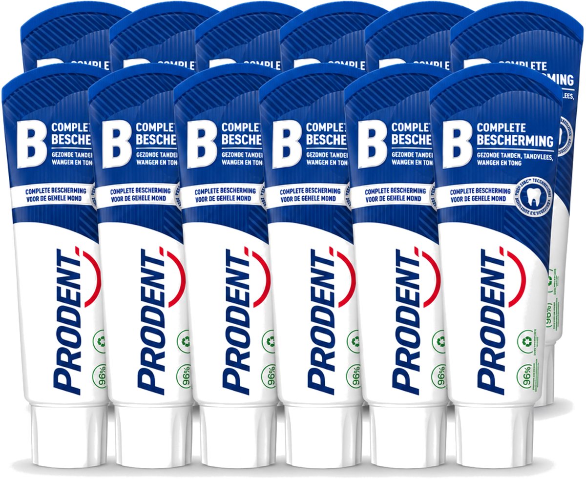 12 x Prodent – Tandpasta – Complete Bescherming – Pro-Zinc Technologie – 75 ml - Voordeelverpakking - 12 stuks