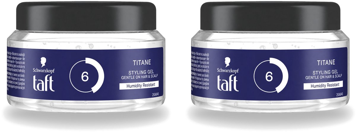 2 x Taft - Titane 6 - Styling Gel - Krachtige styling - 250 ml - Voordeelverpakking - 2 stuks