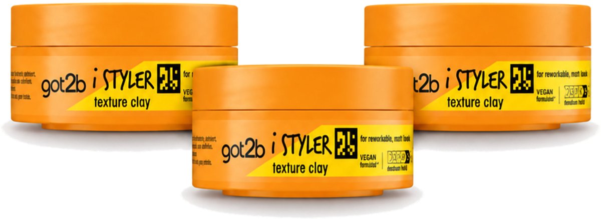 3 x Got2B - Styling Clay - I-Styler - 75 ml - Voordeelverpakking - 3 stuks