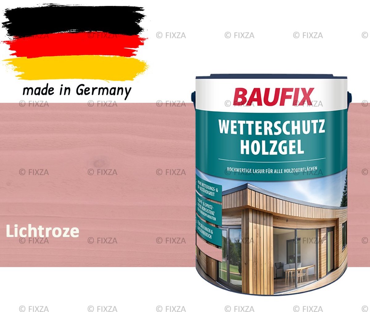 BAUFIX Buitenbeits – Lichtroze – Zijdeglans – 5 Liter – Voor Schutting, Tuinhuis & Blokhut – UV- & Weerbestendig
