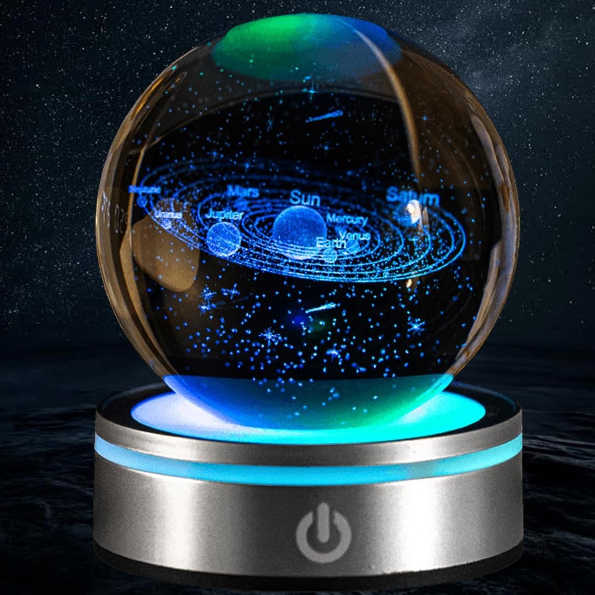 3D Zonnestelsel Kristallen Bal met LED Nachtlamp, Astronomie Decoratie, Luminous Glazen Bal Ornament, Educatief Speelgoed voor Kinderen, Unieke Cadeau Ideeën