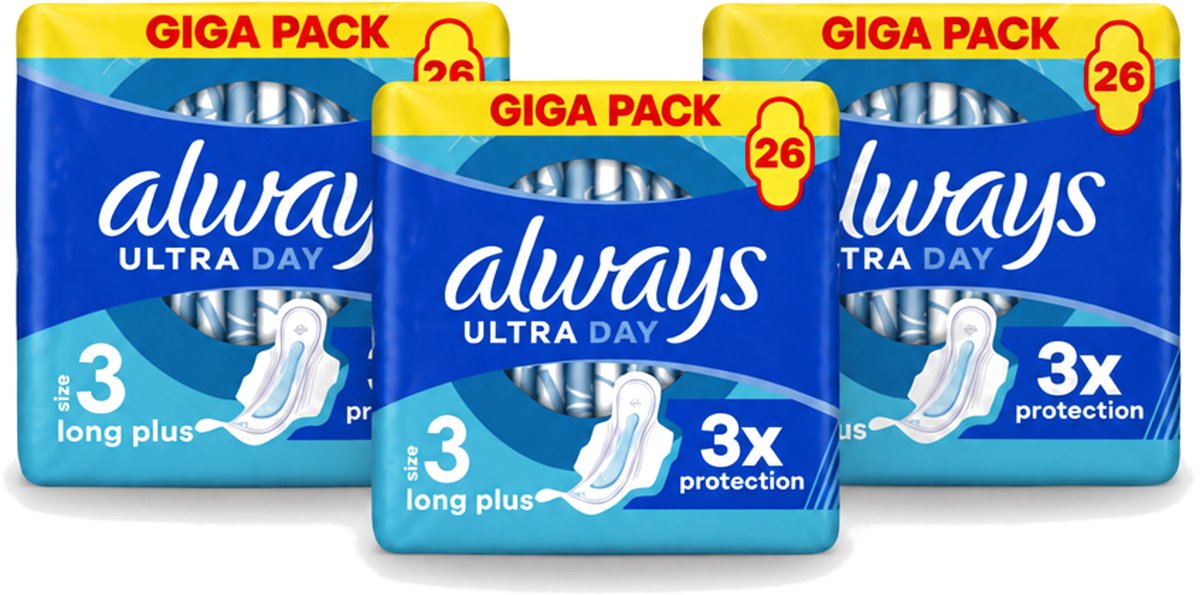 3 x Always - Maandverband - Dag - 26 Maandverband - Voordeelverpakking - 3 stuks