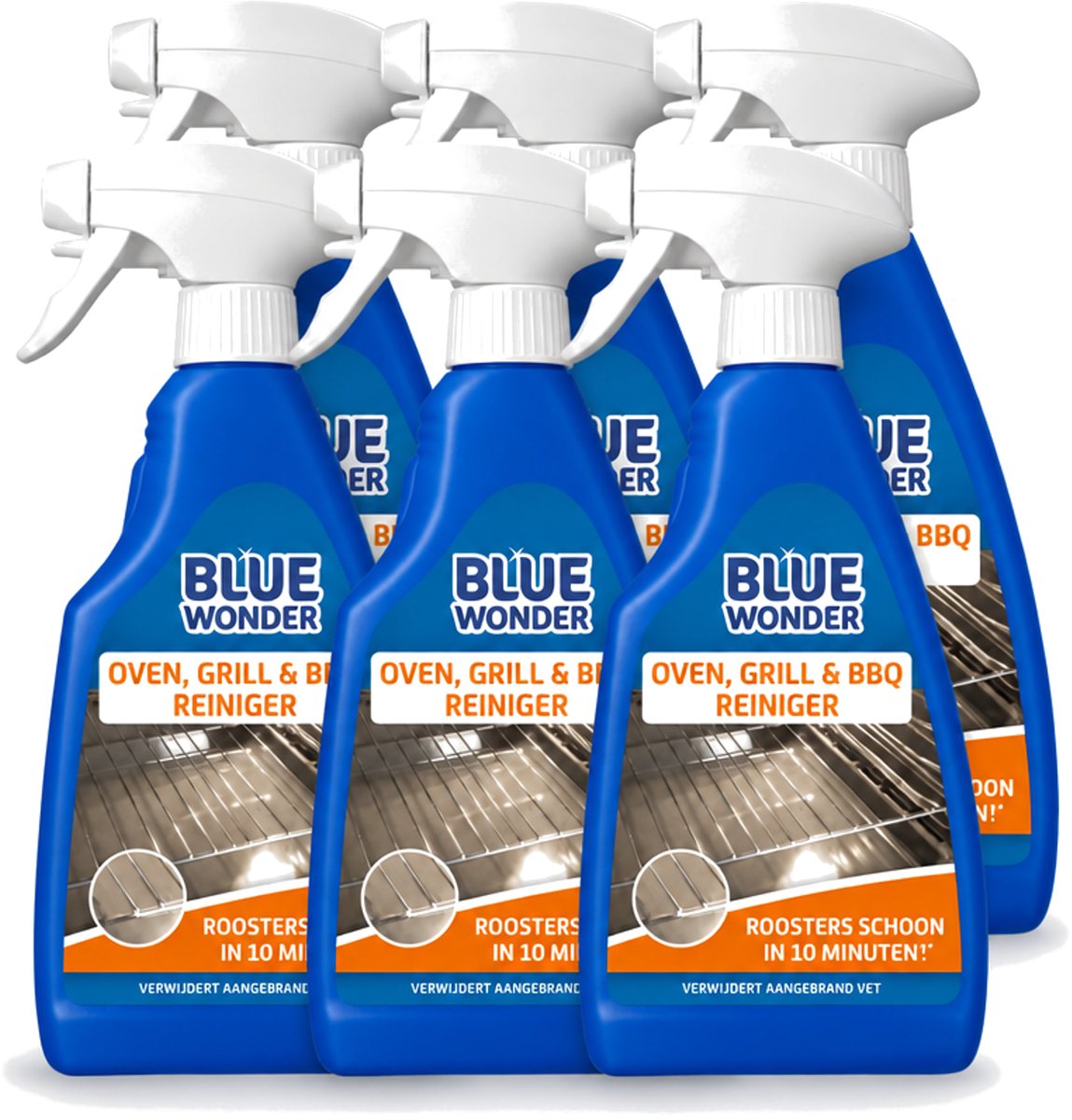 6 x Blue Wonder - Oven & Grill Reiniger - Diepe Reiniging - 500 ml - Voordeelverpakking - 6 stuks