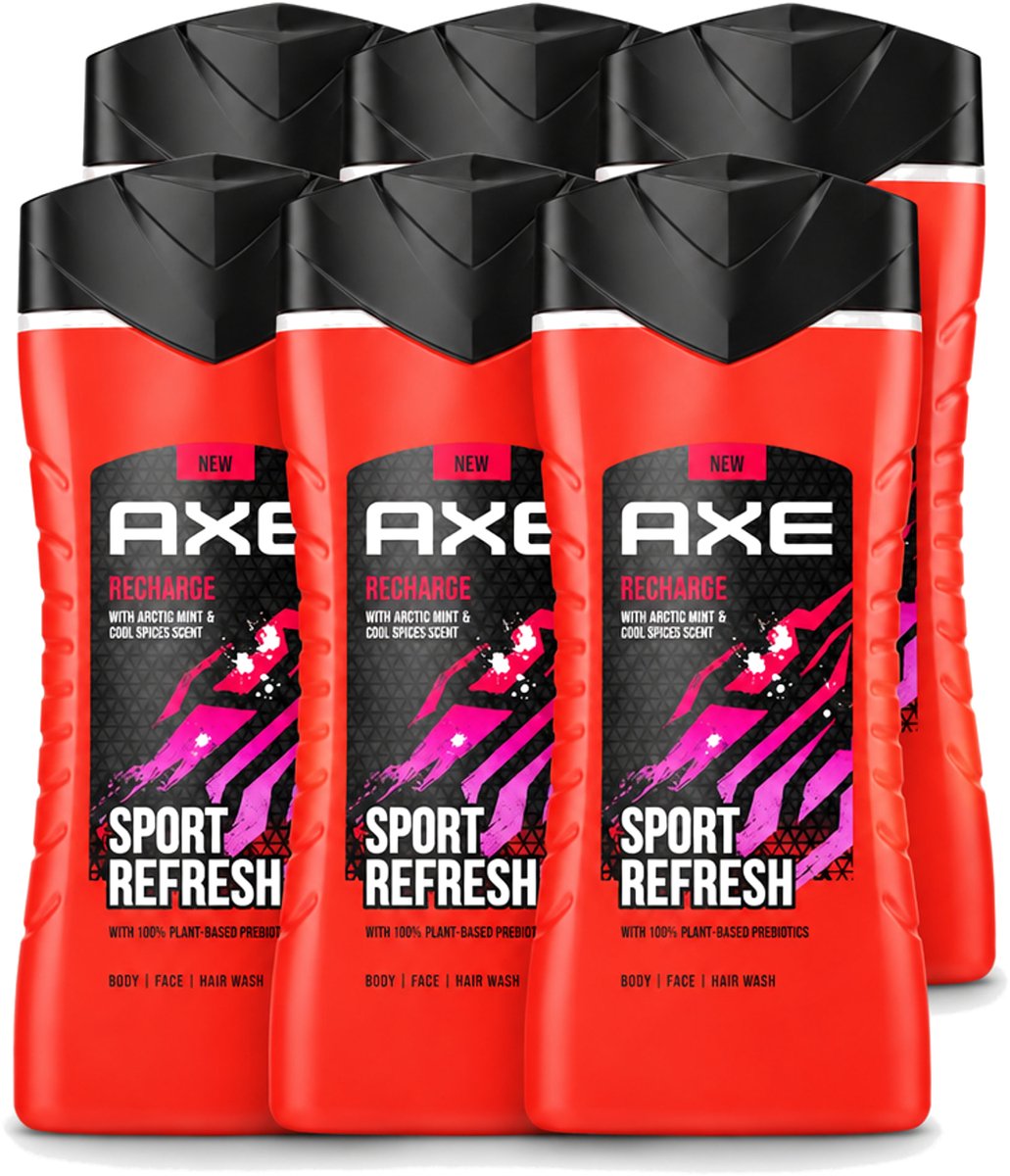 6 x AXE – Douchegel – Sport Refresh – 250 ml - Voordeelverpakking - 6 stuks