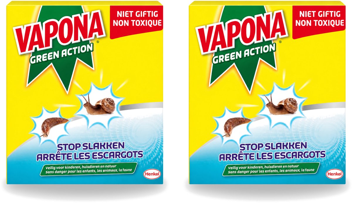 2 x Vapona - Slakkenkorrels - Green Action - Natuurlijk, Kind- & Diervriendelijk - 500g - Voordeelverpakking - 2 stuks