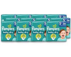 12 x Pampers – Luiers – Baby-Dry Maat 5+ (12-17 kg) – 36 Luiers - Voordeelverpakking - 12 stuks