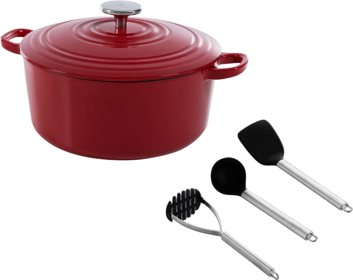 Bourgogne chili red 20cm met spatel set