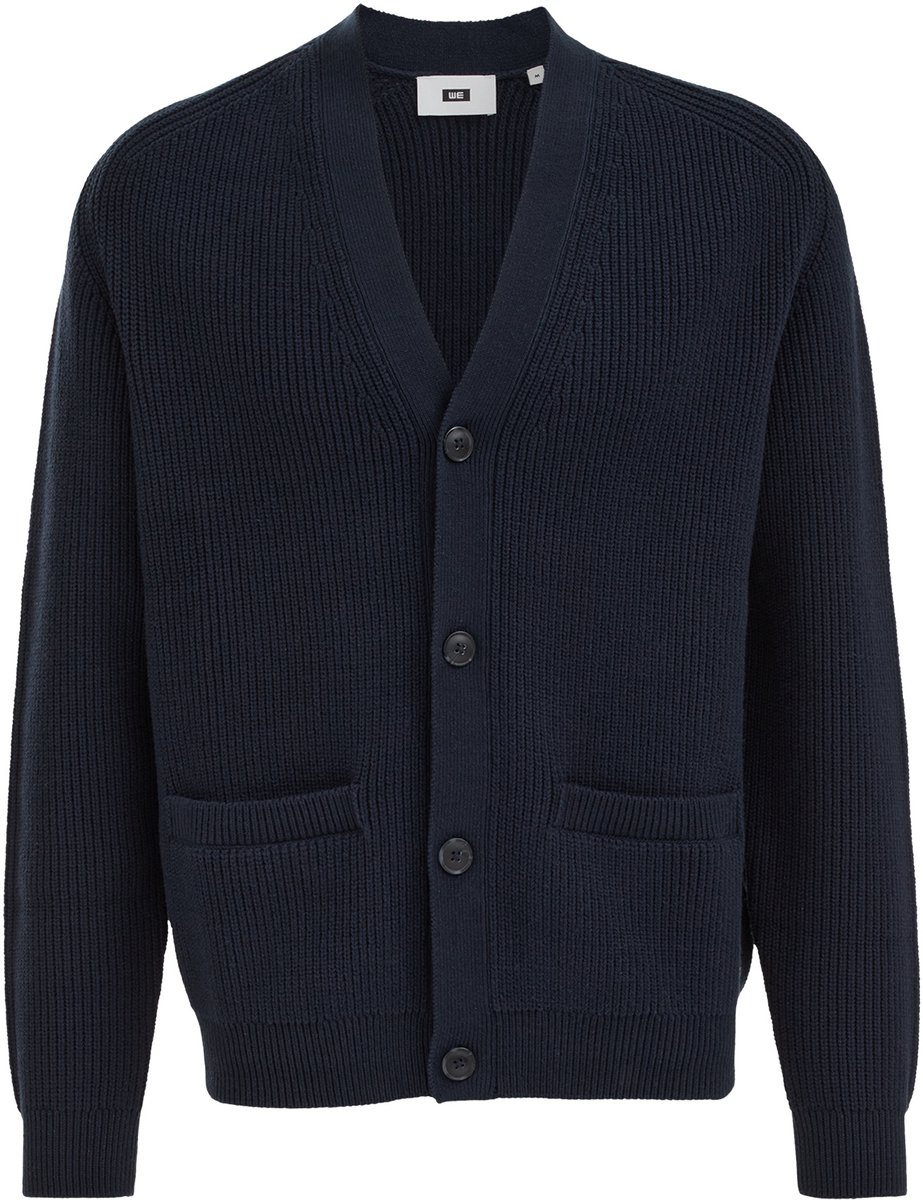 WE Fashion Heren regular fit gebreid vest met structuur
