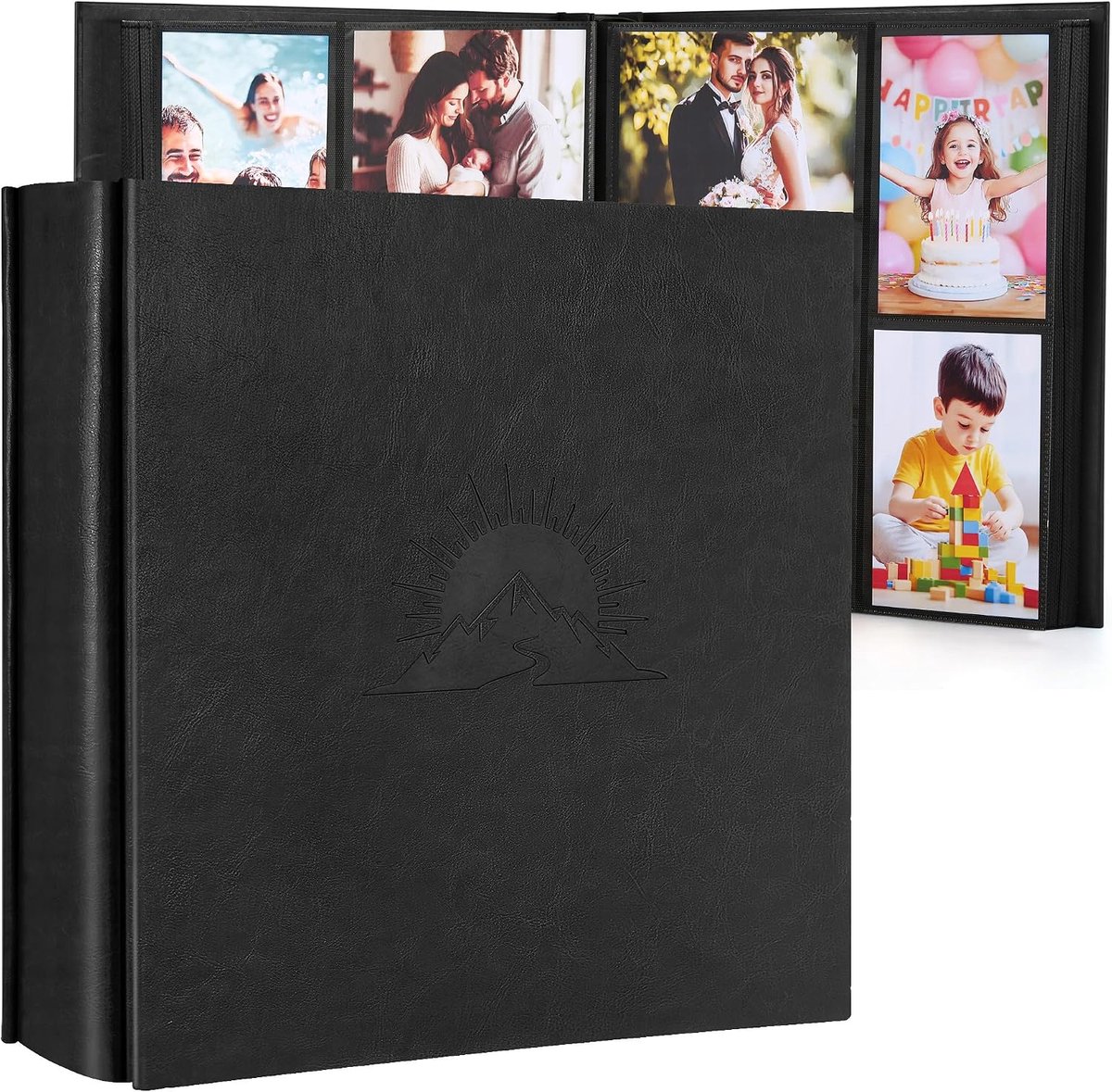 SnelShoppen - Fotoalbum Insteekalbum Kunstleer 10x15 cm, Tot 1000 Foto's, Elegante Reliëf, Klassiek Fotoboek voor Bruiloft, Jubileum, Baby, Familie en