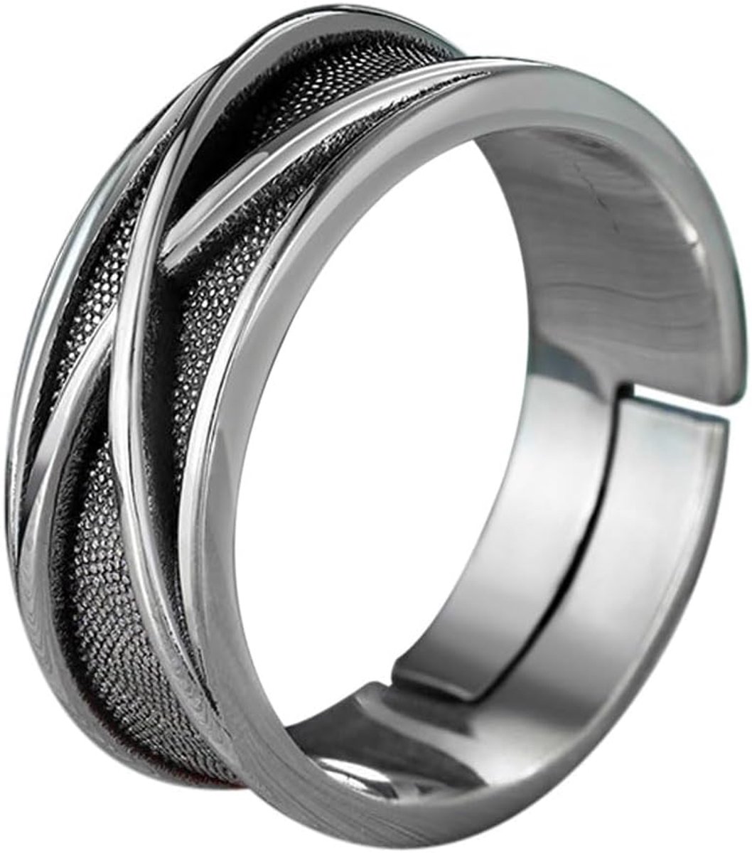 Rings Men,Adjustable Carved Viking Rings Möbiusz/Intertwined/Vine/Crossover Pattern for Men Hypoallergenic High - ShopVlot