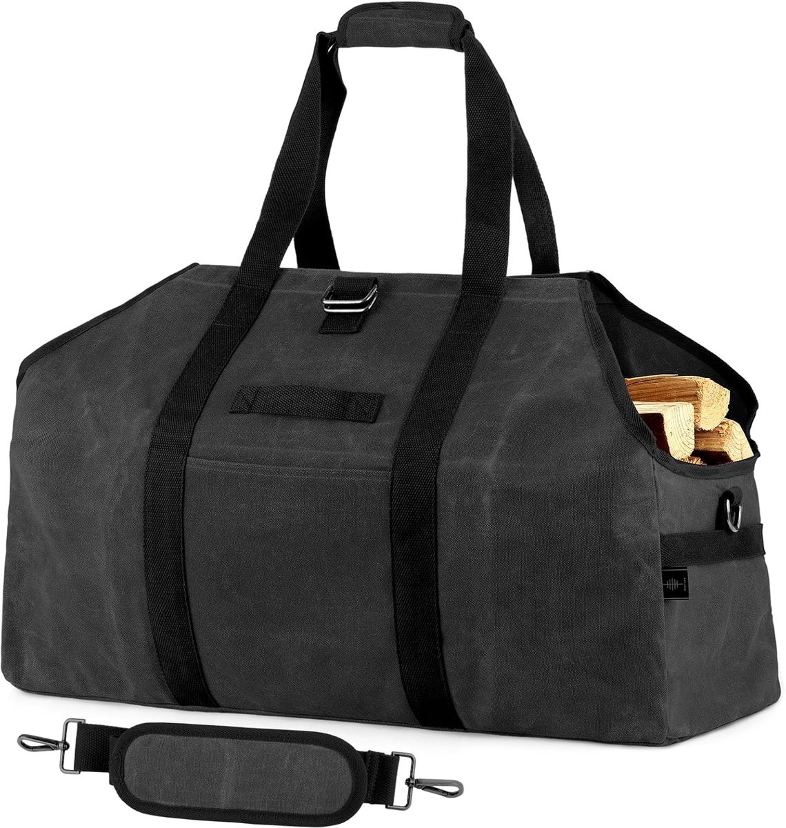 Firewood Bag, Firewood, Wooden Basket, Carry Bag, Firewood Bag, Firewood Carrier, Waxed Tarpaulin, Waterproof, Extra - ShopVlot