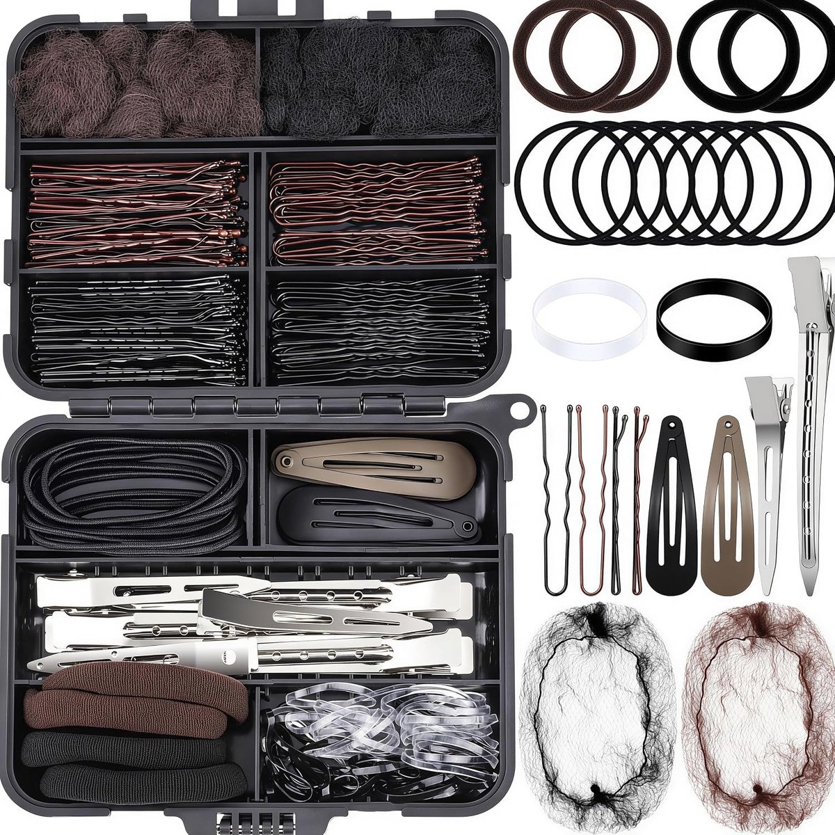 162 stuks professionele haaraccessoireset voor dans gymnastiek, complete broodjesmakerset met U-pinnen, haarnetjes - ShopVlot