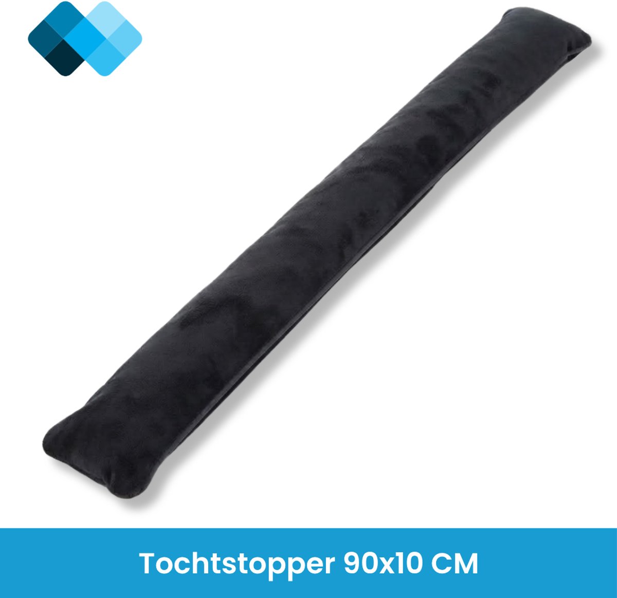 Tochtstopper Deur | 90 x 10 cm | Zwart | Zandvulling | Tochtrol | Tochtkussen | Ook voor Raam en Vensterbank