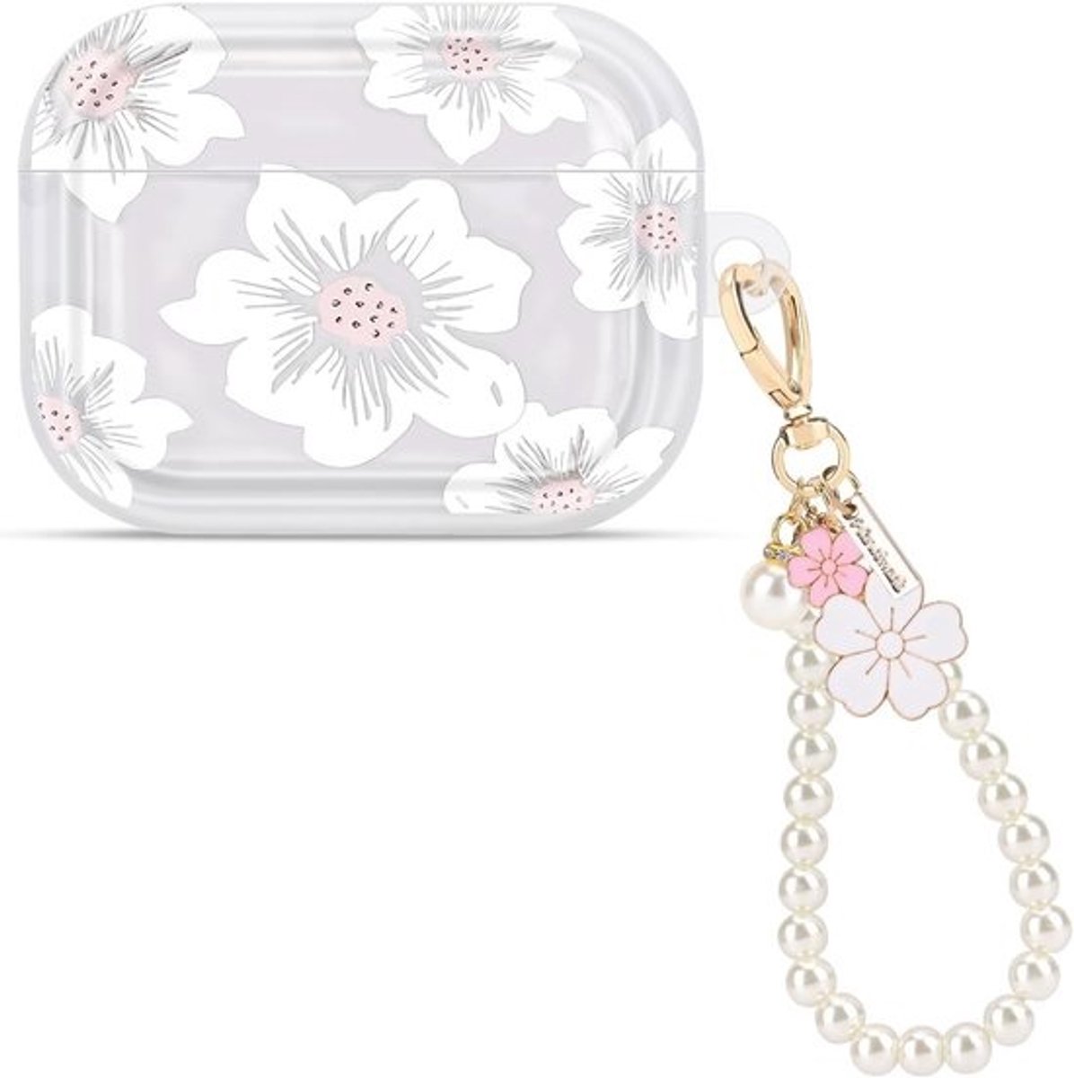 Beschermhoes voor oordopjes - Hoesje - case - Beschermen - opladen - Vlinderhanger - decoratie - Perfecte pasvorm - Sakura - wit