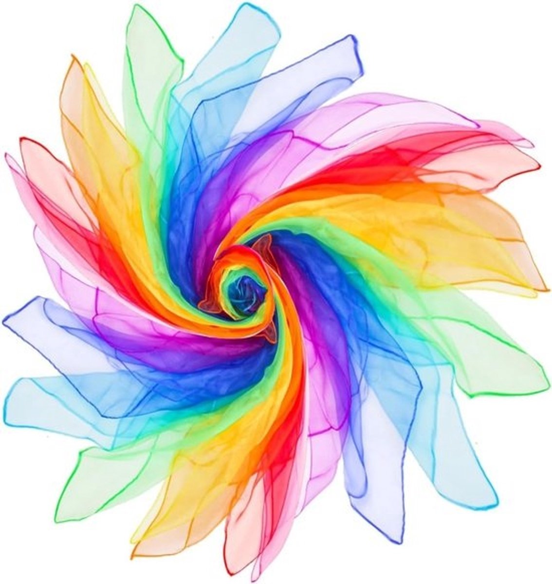 Jongleersjaals - Dans- en ritmesjaals - Voor muziek en dans - Huidvriendelijke stof - 24 stuks - Willekeurige kleuren