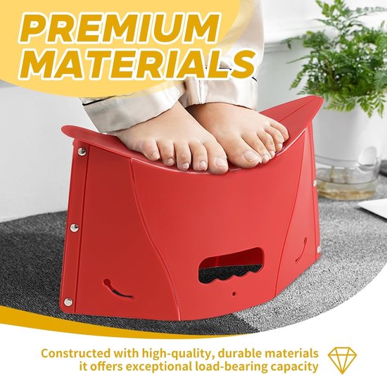 SnelShoppen - Toilet Stool Set van 2 - Multifunctionele Opvouwbare Toiletkruk, Ultra Dun, Ideaal voor Badkamer, Rood en Geel, Ruimtebesparend, Draagba van Snelshoppen — afbeelding 4
