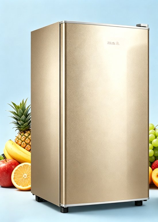 Eendeurs minikoelkast 29L alleen koelfunctie goudkleurig energielabel A geluidsniveau 38 dB voor studentenkamer kantoor en slaapkamer afmetingen 55*40*39 cm van learnlogic — afbeelding 4