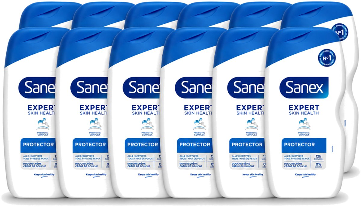 12 x Sanex - Deskundige Huidgezondheid - Douchecrème - Beschermend - Alle Huidtypes - 400 ml - Voordeelverpakking - 12 stuks