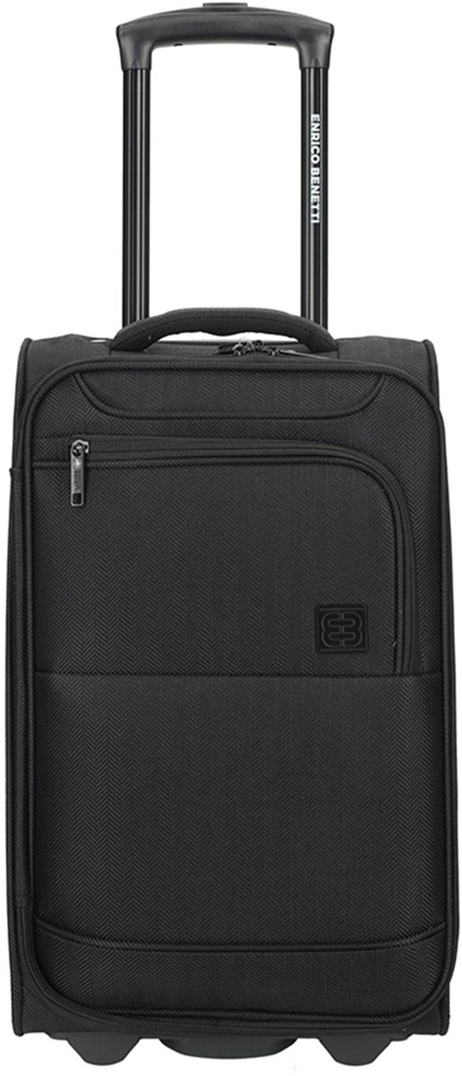 Enrico-Benetti Oakville - Handbagage koffer - Zwart - 50x30x15cm - Geschikt voor Qatar Airways