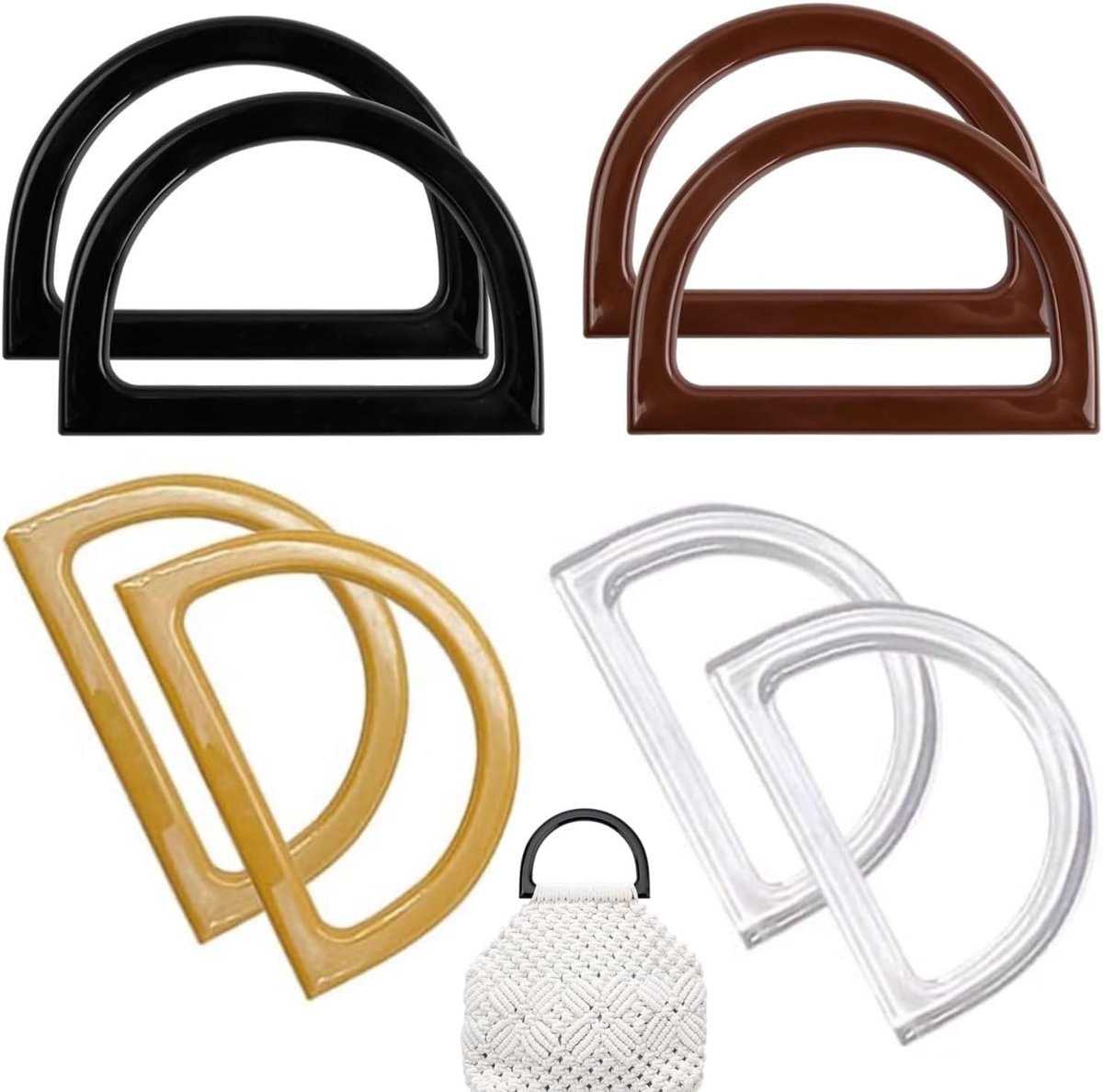 Handgrepen, 8 vervangende handgrepen, kunststof handgrepen, D-handgrepen, accessoires voor portemonnees - ShopVlot