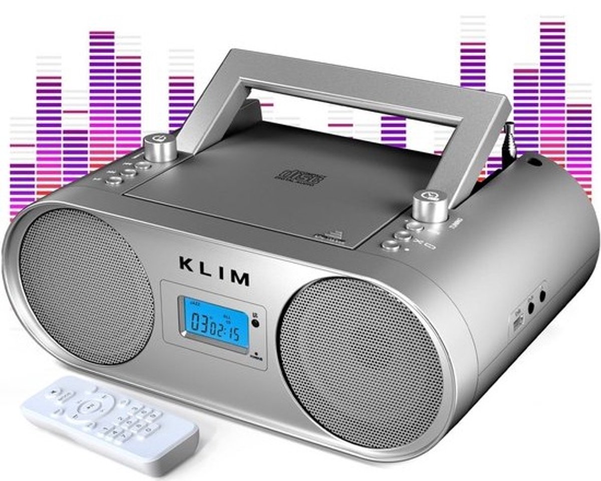 Draagbare boombox met cd-speler, Bluetooth, radio en USB - Muziekspeler voor thuis en onderweg