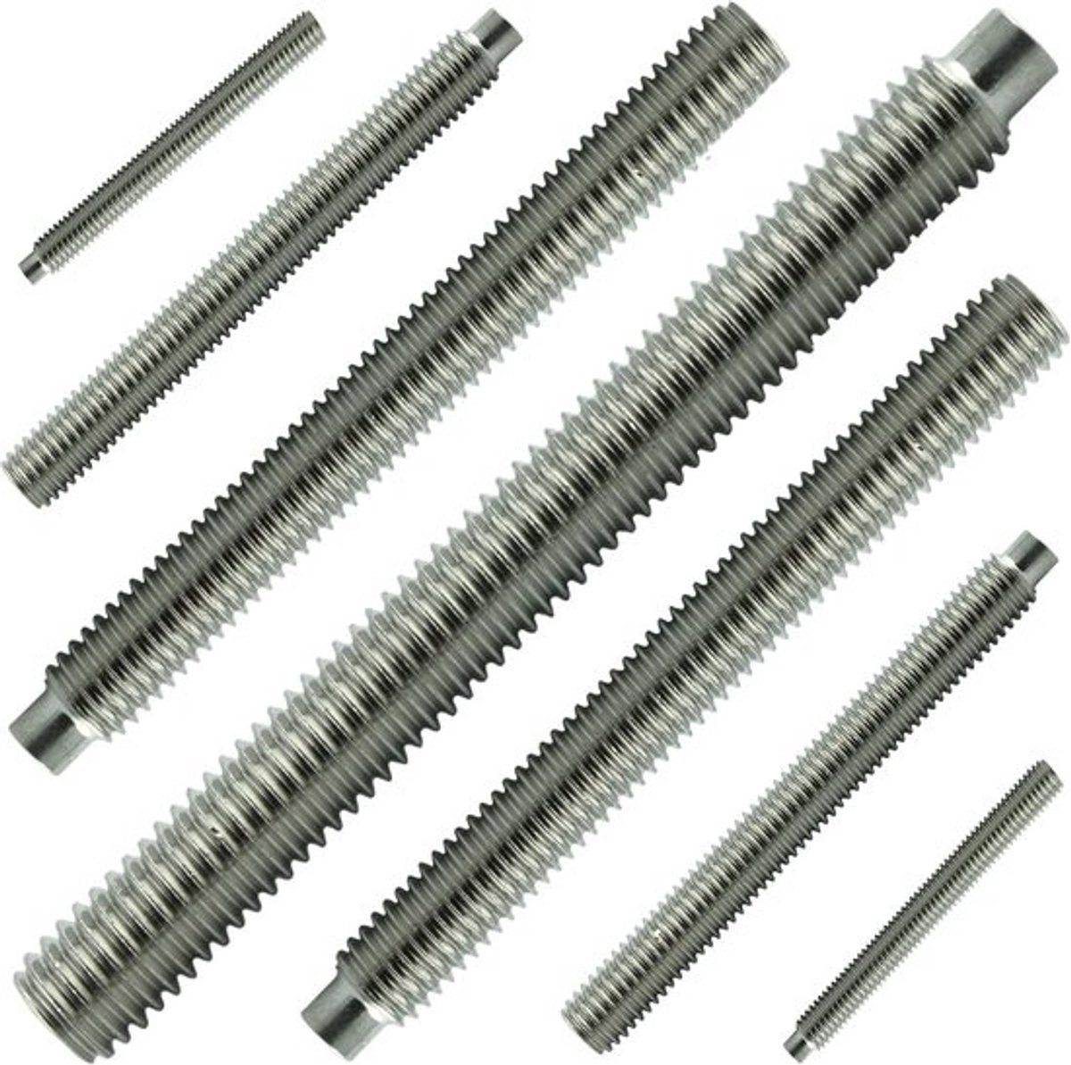 Moerschroeven - Set - Vastzetbouten - Pennen - Voor het bevestigen van machineonderdelen - Roestvrij staal VA - M6 x 50 mm - Zilverkleurig