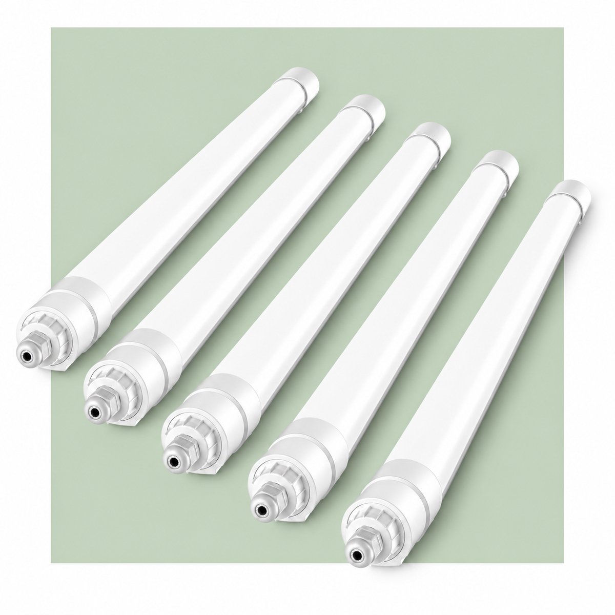 LOVHAUS 5-Pack LED TL Armaturen 90 cm - LED Balklamp - 30W 3300LM - 4000K - IP68 - Koppelbaar