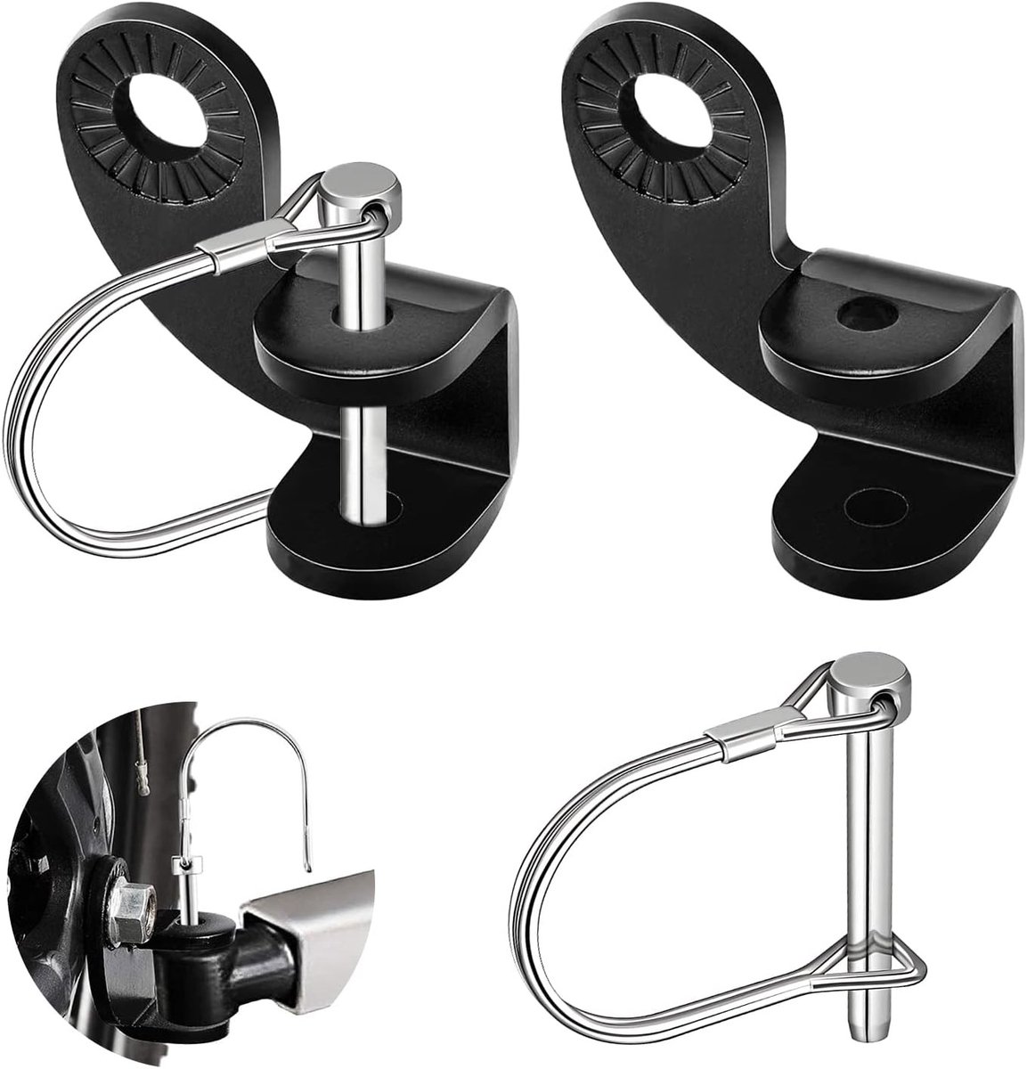 Fietsaanhangwagen Koppeling Set met Veiligheidspen Adapter voor Kinderen en Honden, Geschikt voor Diverse Aanhangwagens (2 Sets)