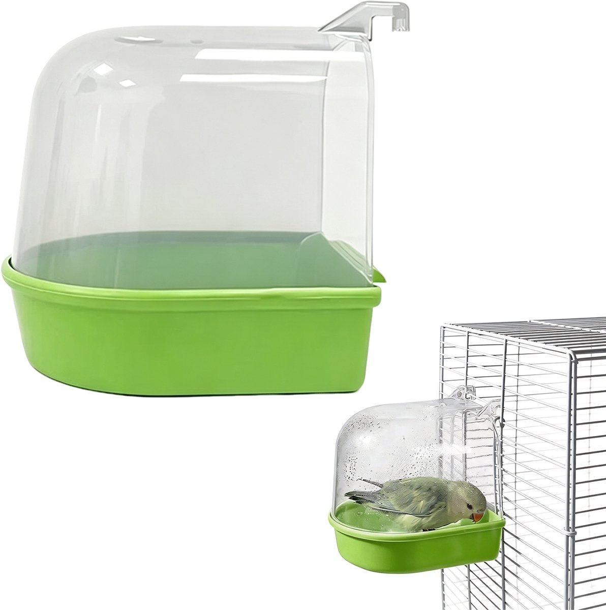 Badje voor huisdieren - 14,5 x 13 cm - Vogelbadje - Badje voor huisdieren - Vogelbad - Papegaaienbad - Badje voor kleine vogels - Vogelbadje voor huisdieren - Vogelbadje - Douchebakje voor papegaaien - Vogelbad - Vogelbad - Badje voor huisdieren