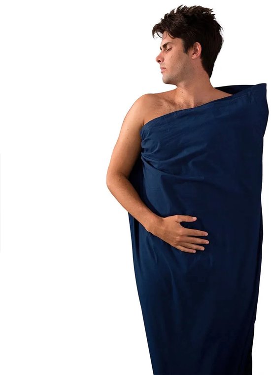 Sea to Summit - Premium Cotton Liner - Lakenzak - Katoen - Oceaan Blauw - Recht model lang — afbeelding 2