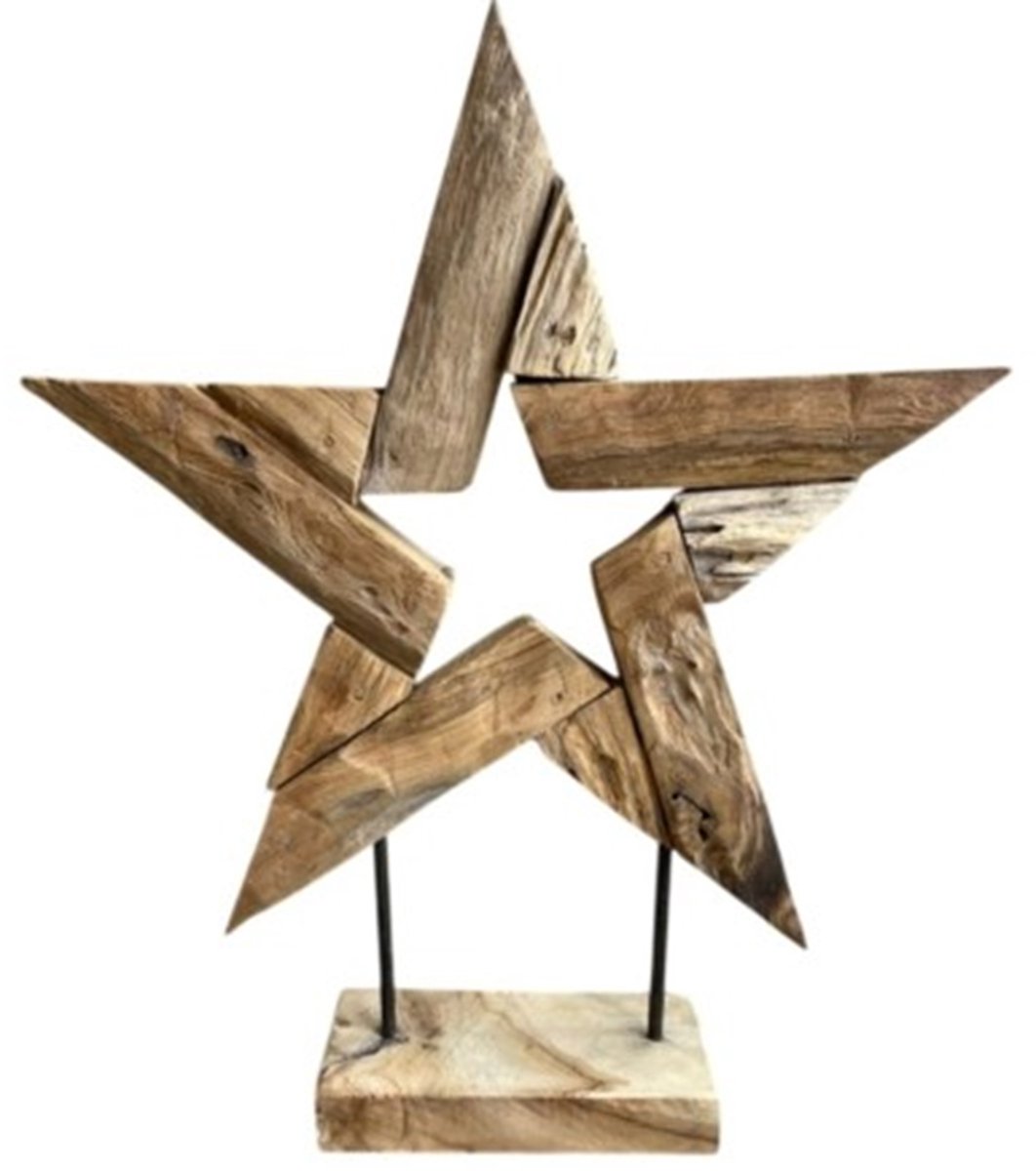 Teak Houten Decoratie Ster 32xH44cm