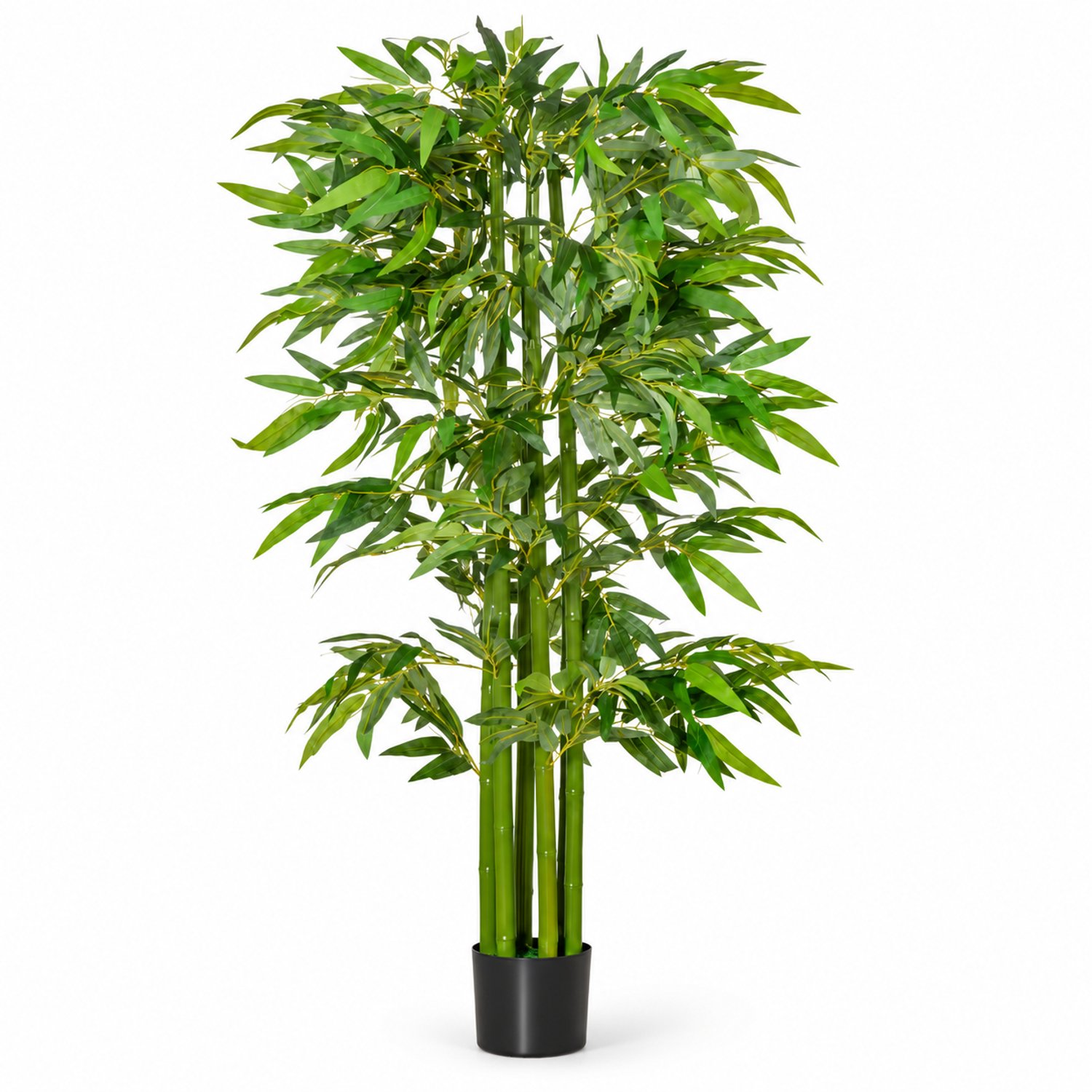 Luxevo Kunstbamboe 160 cm – Kunstplant Bamboe – Realistische Bladeren – Zwarte Pot – Groen