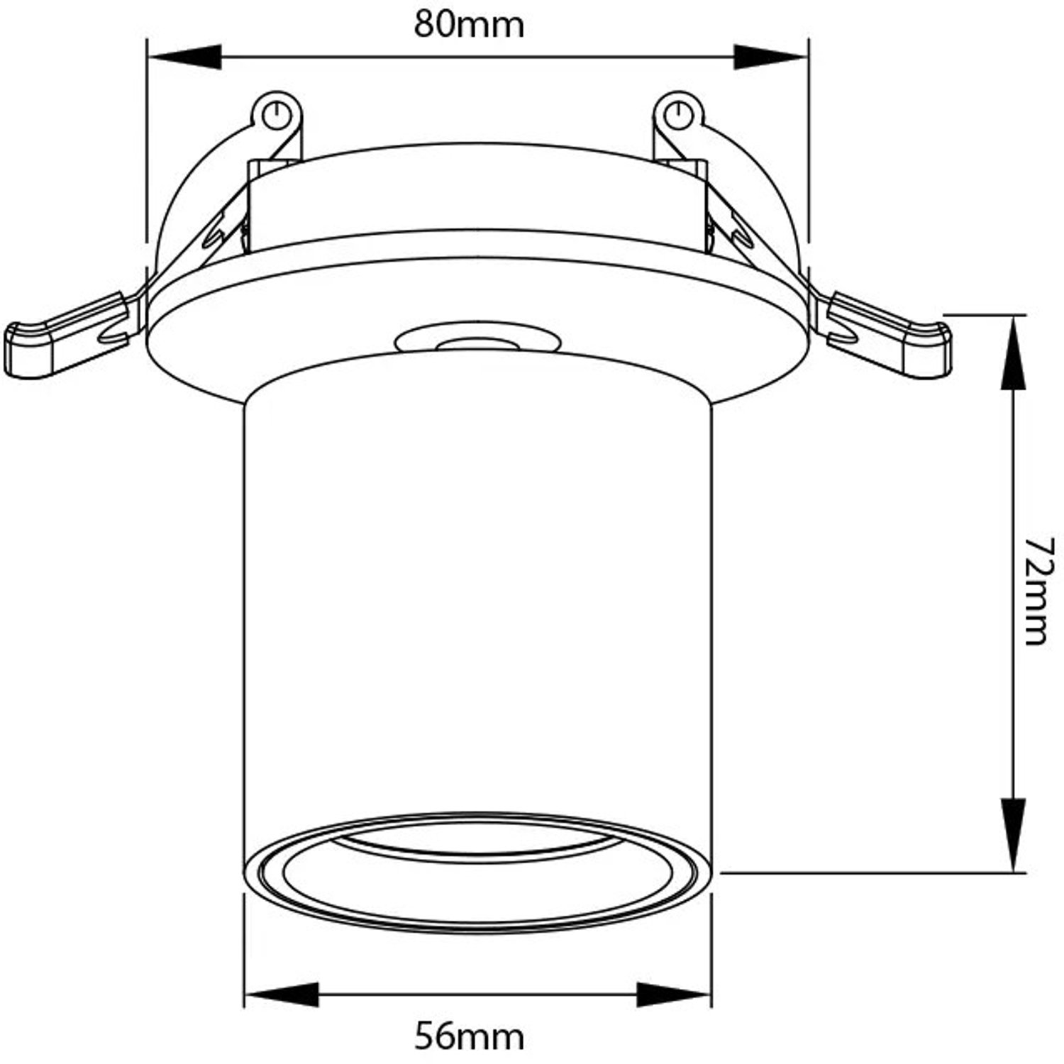 Oyo LED inbouwspot in wit, 7,5W / 620 lumen, 2700K warm wit, Ra >90, IP40, richtbaar, Ø56 x 58 mm, Deco-collectie