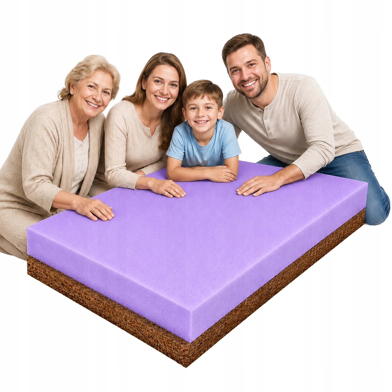 MATERACE Z GÓR Topper 90x180 cm met Kokos - Harde Matrasverbeteraar