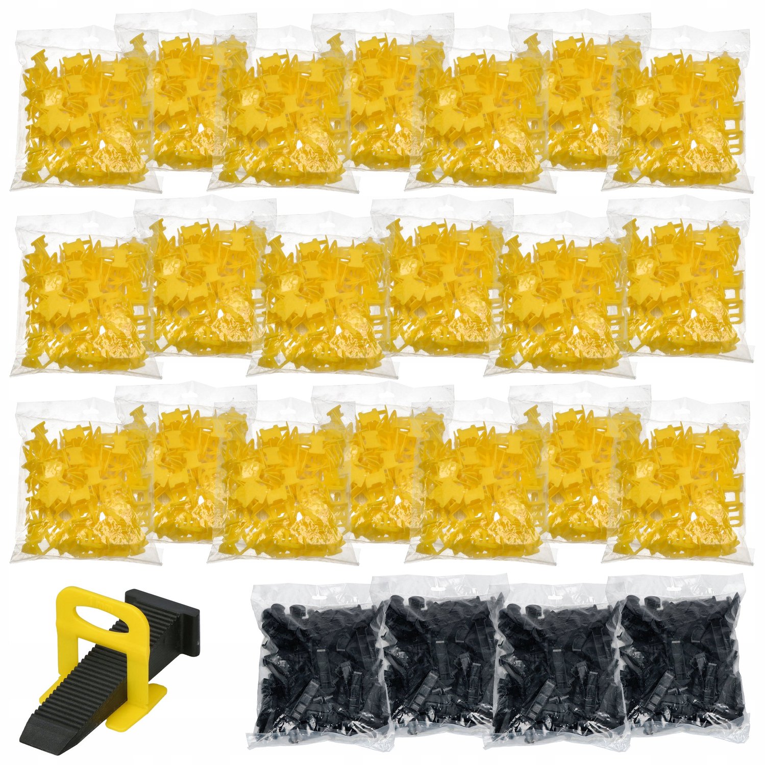 Groot Tegel Levelling Systeem: 2000 Clips & 400 Wiggen (1mm)