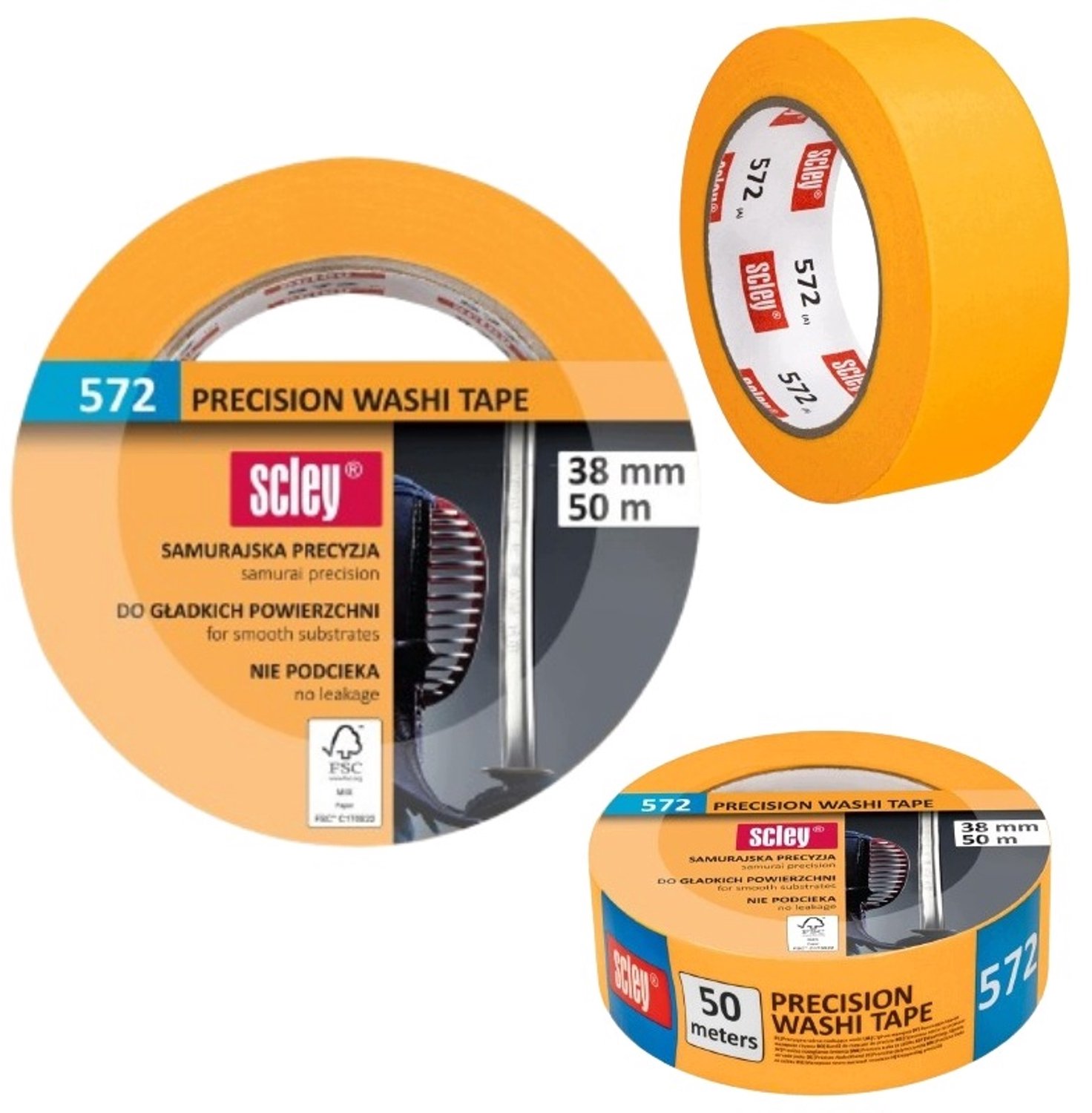 Precisie SchilderTape Geel 38mm x 50m - Washi Papier