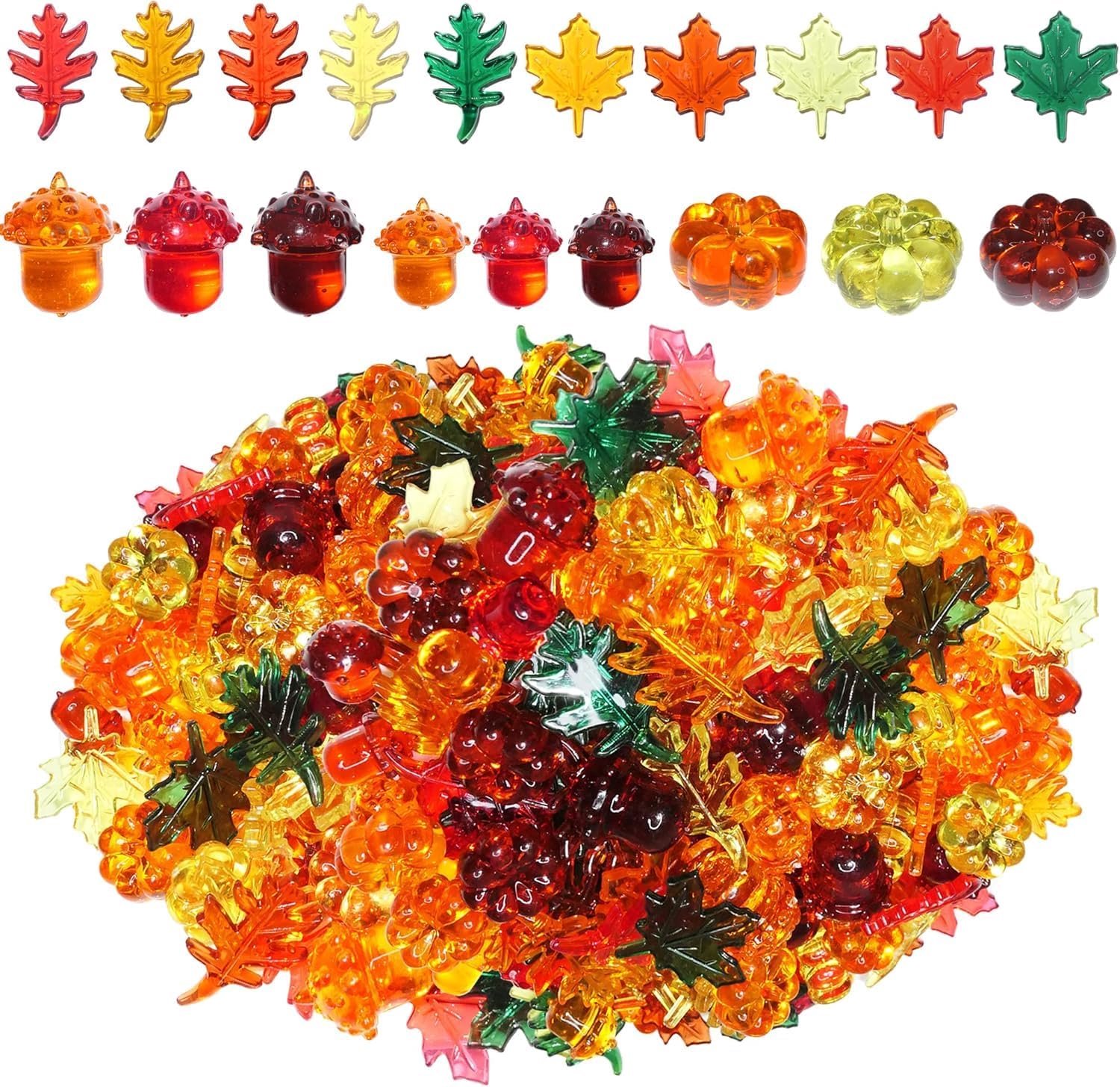 decoratieve acrylthema's 79 stuks - bladeren en pompoenen - realistische uitstraling - perfect voor Thanksgiving - Luxento