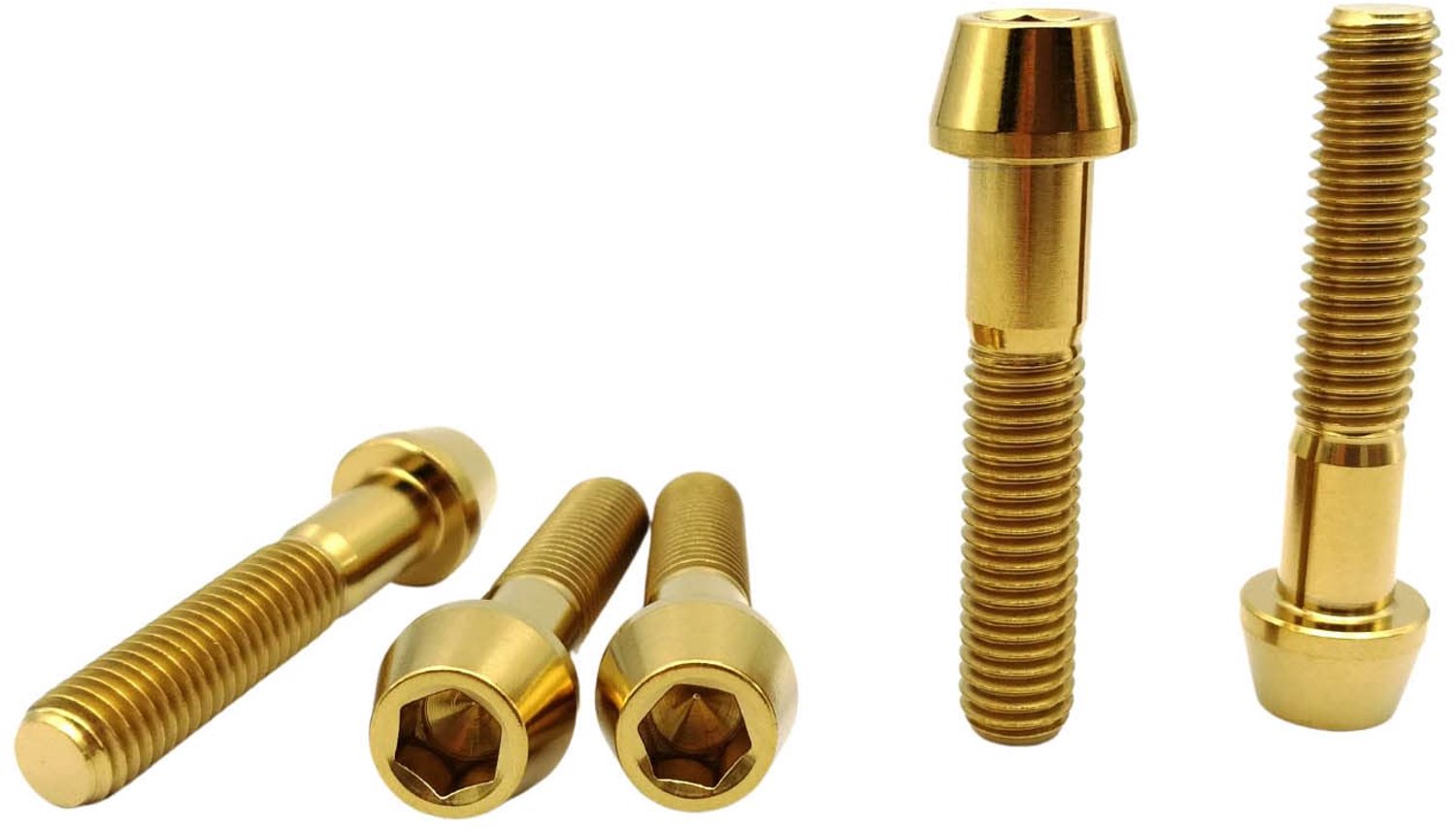RISON Titanium Bolts M4 x 0.7 x 30mm Bolts Conical Allen Screws GR5 Screws TC4 Hex Socket Bolts Gold Hex Socket Bolts - ShopVlot