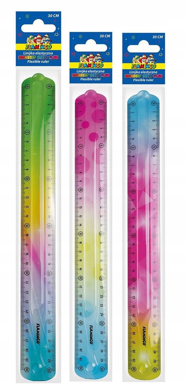 Flexibele Regenboog Liniaal 30 cm - Flamingo