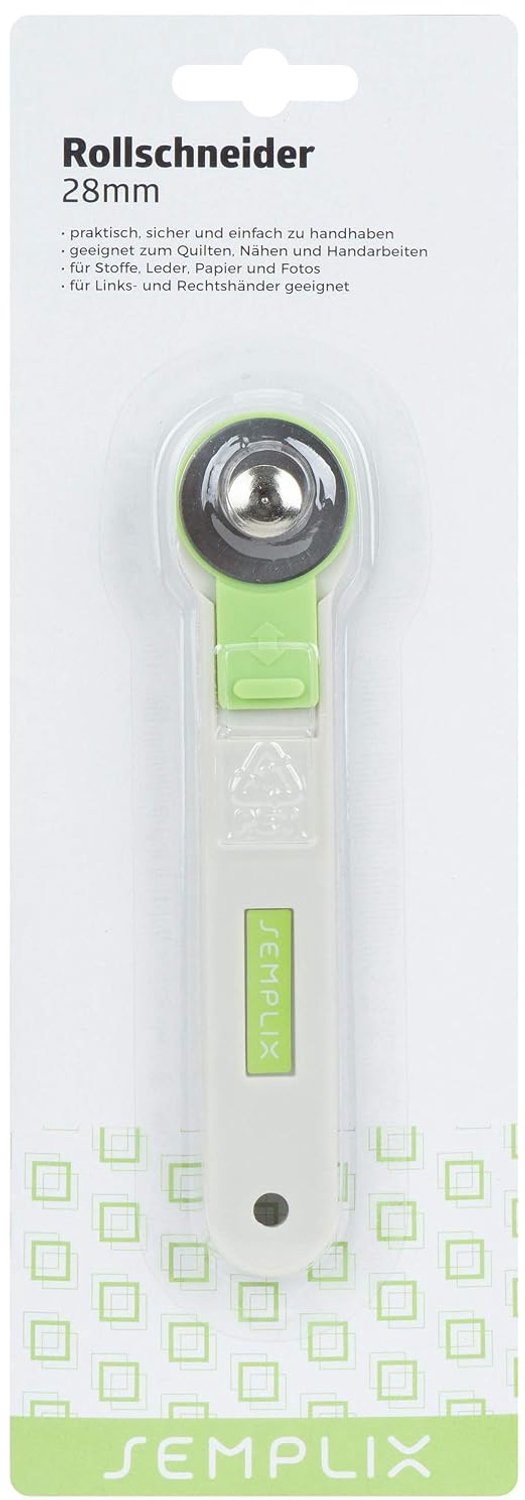 Rotary mes 28 mm - met bladbescherming - voor knutselen en naaien - Vemera
