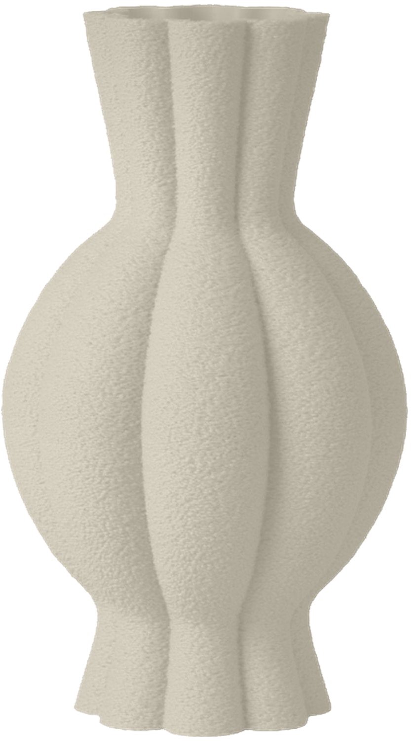 Layvo GALEN Vaas - Crème - D15 x H25 cm - droogbloemen vaas - organische vaas - gerecycled plastic