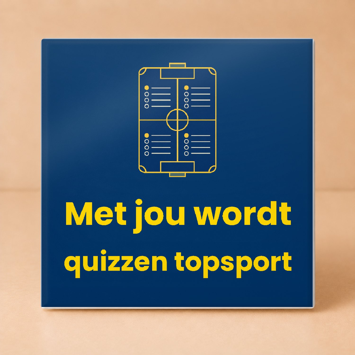 Bedruk King Strakke minimalistische Sportquizkampioen Tegel – Stijlvolle decoratie voor sport- en quizliefhebbers - 11 x 11 cm Wit