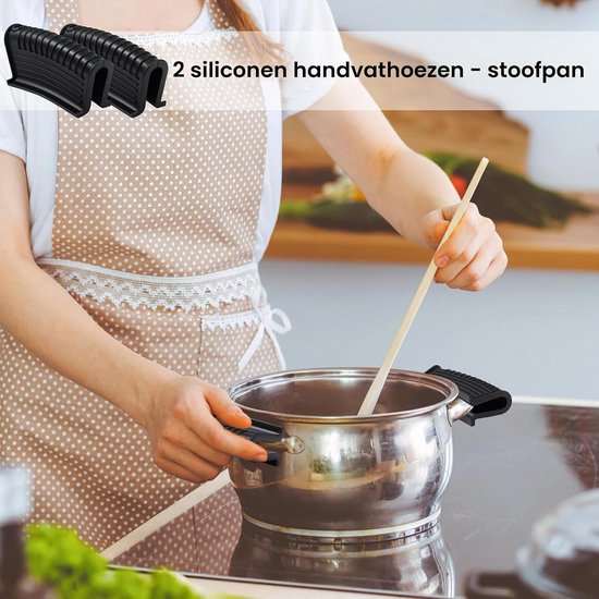 Hete Lucht Grip Houder en Hulp Grip Houder, Antislip Pan Houder voor Gietijzeren Pannen, Oven en Casseroles, Set van 4 Stuks, Warmtebestendig en Duurzaam — afbeelding 5