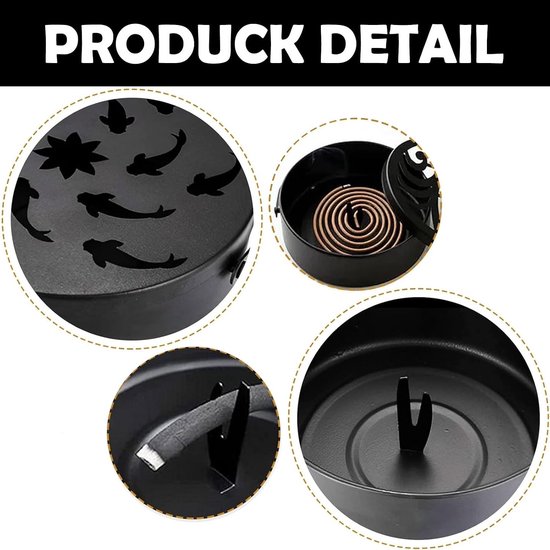 Mosquito Reel Holder van RVS - 2 Stuks Incense Stick Houder met Deksel voor Thuis, Tuin, Kamperen en Buitenactiviteiten — afbeelding 2