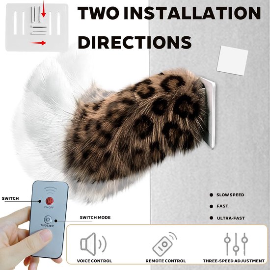Tail Drift Wobble Tail Moving Car Fox Tail Decoration with Voice Control and Remote Control, Rechargeable Mount - ShopVlot — afbeelding 3