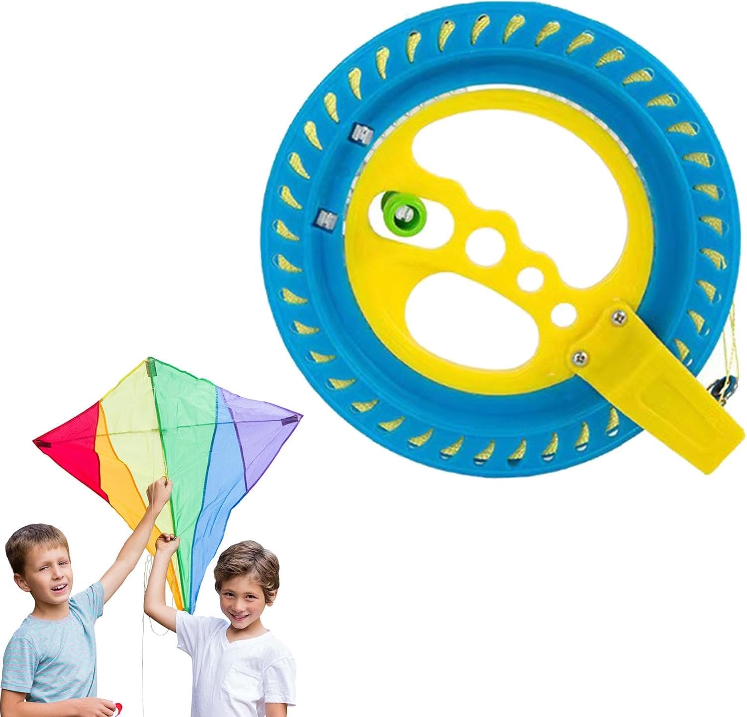 SnelShoppen - Drachenlijn Spool Set 150m - Sterke ABS Plastic Drachenlijn Reel voor Kites - Ergonomische Drachenrol voor Kinderen en Buitenactiviteite